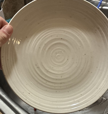 Sango Speckled Beige/grey Stoneware Round Plate Dishwasher Microwave Safe