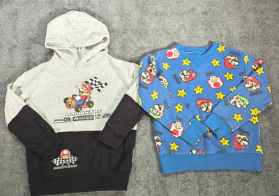 Jumping Beans Boys 6 Mario Kart Hoodie & Mario Sweatshirt Lot