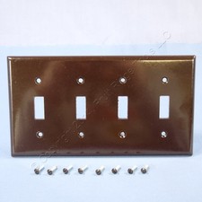 Leviton 85012 Brown Toggle Light Switch Cover 4-Gang Wall Plate Switchplate