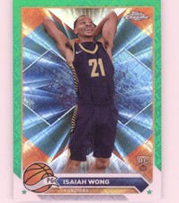 2023-24 Topps Chrome #80 Isaiah Wong Green Logo Refractors