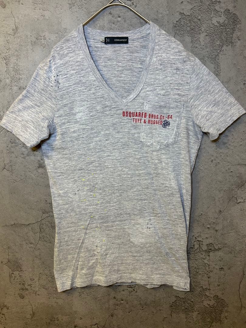 Dsquared２ Men'S Short Sleeve T-Shirt V-Neck Xs Limited Edition Rare DSQ2 Fashion image 2