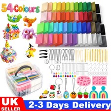 54 Colors Air Dry Clay Set with 19 Tools &  2 Molds-Soft Modeling Clay  for Kids