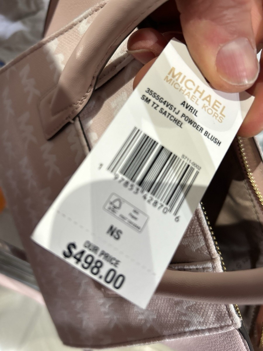 i Michael Kors Avril Small Top Zip Satchel Bag Handbag Purse Powder