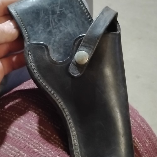 Vintage Black Leather Police Holster Equipment BO7-44SF 1095-00-180-6307