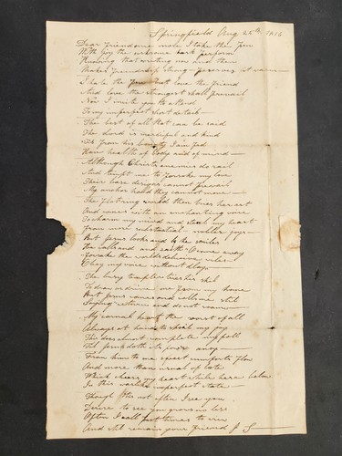 1816 antique HANDWRITTEN stampless cover POEM wilbraham ma STEBBINS letter