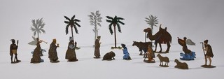 alte ZINN KRIPPENFIGUREN Flachfiguren Zinnfiguren Sammlung Weihnachten Deko Set