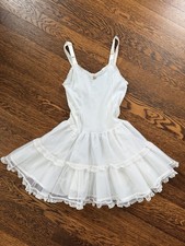 Vintage 1980's Her Majesty Frilly Ruffled Lace Dress Slip Petticoat - Girls 6X