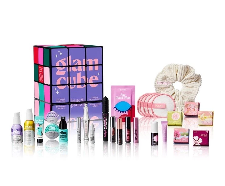 Benefit Cosmetics Glam Cube Adventskalender 2025 Weihnachtsgeschenk Spaß 24 Tage NEU