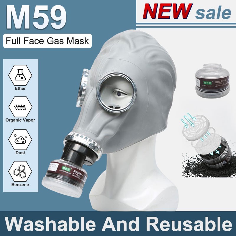 M59 Full Face Respirator Gas Mask for Chemical Organic Dust Painting Spraying