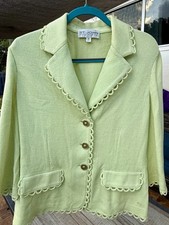 St. John Collection light green knit blazer jacket Size 12