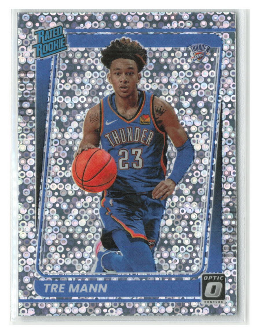 Tre Mann 2021-22 Donruss Optic Fast Break Disco RC #168-Oklahoma City Thunder