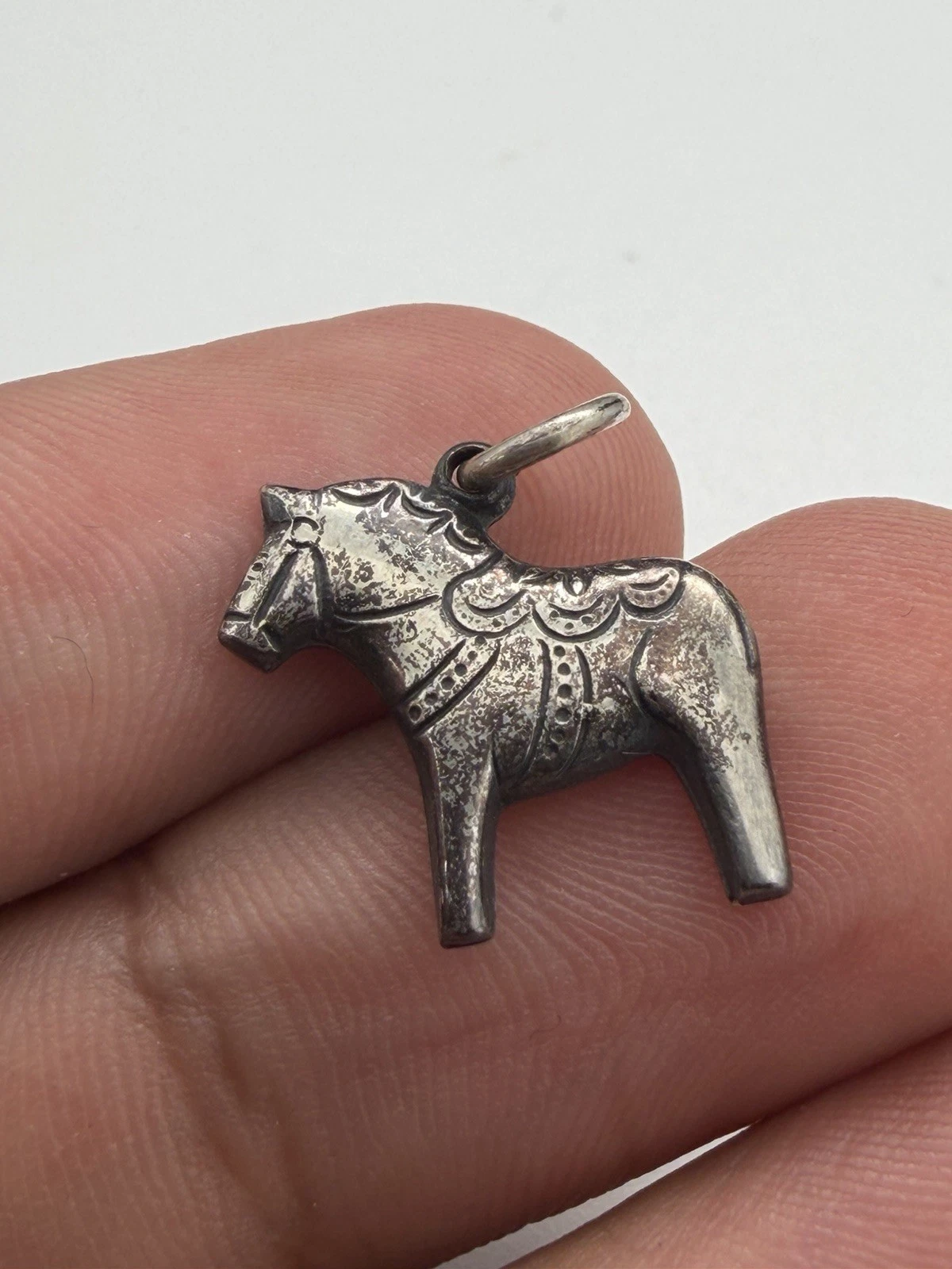 Small Vintage 925 Sterling Silver Show Horse Pendant Charm