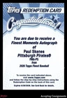 2026 Finest Moments Autographs #FMAPS Paul Skenes AUTO EXCH PIRATES