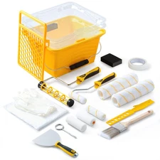 21PC 9 Inch Paint Bucket - Roller Kit with Liner Includes Frame & Microfiber