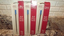 CROSS Ballpoint Pen Refill Cartridge 8512 Blue Fine Point, Lot of 3, Qwik Ship 