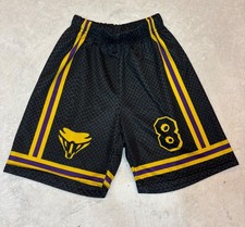 Youth Basketball Shorts Black Purple Gold 8 Snake Logo Athletic 9 Waist