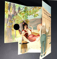 Flynn Soda Water Ginger Ale Quincy IL Novelty Risque Lady Ad Trade Card SR.A.FSW