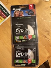 2 Memorex Mini DVD-RW 1.4GB 30min Rewritable Discs 3 Pack Duralayer Jewel Case