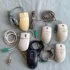 90s Retro Mouse Lot IBM 12J3618 MO09BO Microsoft Intellimouse Scroll Ball PS/2