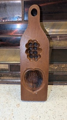 Vtge House on the HIll 5129 Springerle Inner and Outer Walnut Wooden Cookie Mold