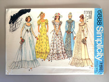 70s Simplicity 6888 Sewing Pattern Misses' Bridal, Prom Dress Size 6-8 UNCUT FF