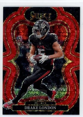 2025 Panini Select Suite Level Red Disco Prizm 3/49 Drake London #347 1qr7
