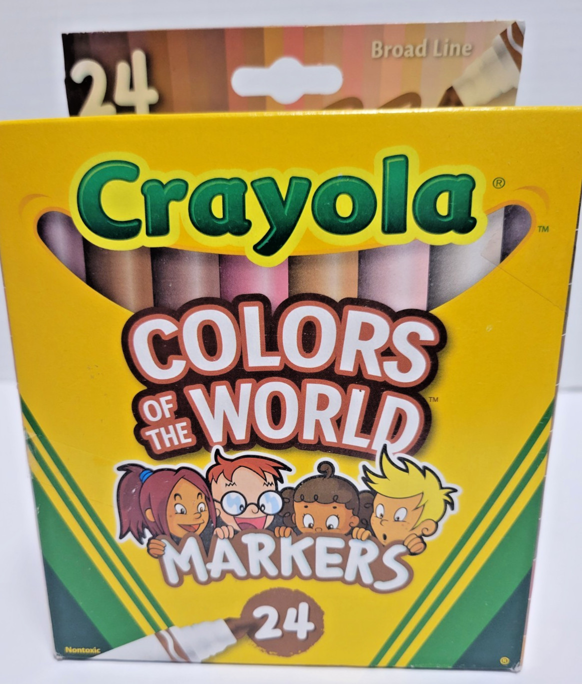 Crayola Colors of the World Skin Tone Broad Line Markers, 24