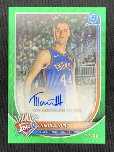 Nikola Topic 2025-26 Topps Bowman Chrome Green Geometric Auto /99 #BCA-NO