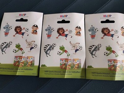 3 Sticker -Bogen (neu) HIPP-Quetschbeutel-Tiere