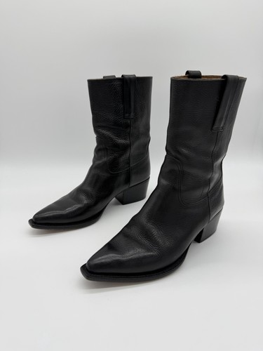 Cole Haan Women’s Boots 8.5B Black Leather Western Cowgirl Mid-Calf Pointed-Toe