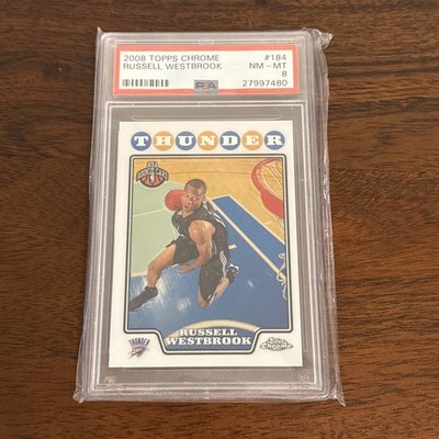 2008-09 Topps Chrome Refractor Russell Westbrook Rookie Card #184 PSA 8 RC