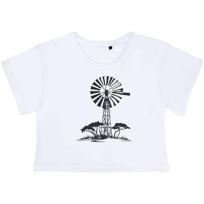 ''African Windmill'' Damen Baumwolle Crop Tops (CO051423)