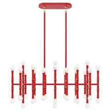 Robert Abbey Kane 42Lt Chandelier, Ruby Red/Modern Brass - RR77