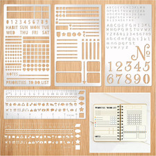 4 Pieces Metal Planner Stencil Journal Engraving Stencils Rustproof Small