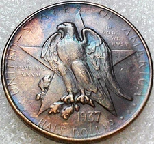 Fantacy Coin- 1937 Texas Commemorative Half Dollar Copy Coin - Custom Color 30mm