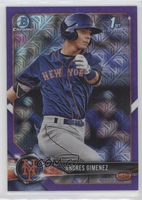 2018 Bowman Chrome Prospects Mega Box Purple Mojo Refractor Andres Gimenez 0v09