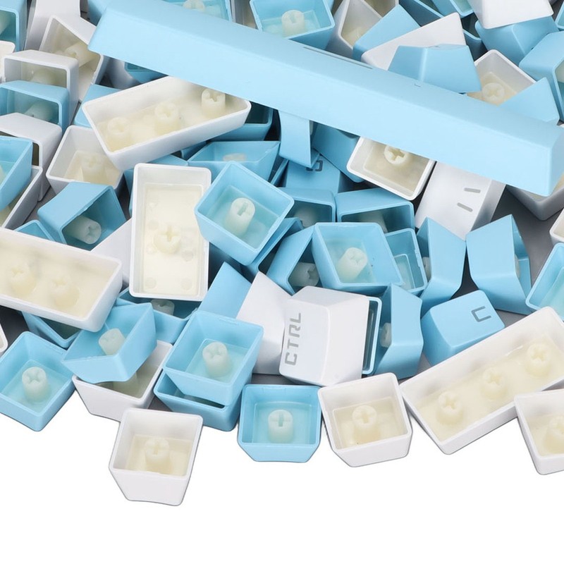 Blue White Keycap Computer Universal Wear Resistant Double Color Matching Erg CT