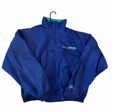 BMW Motorcycle Jacket Vintage Windbreaker R1100RS Large, Made in USA Color Block