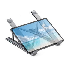 Aluminum Laptop Docking Station Stand 8 Port With Fast Charging And Card Slots