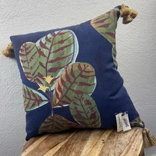 Threshold l 18x18 Tropical Calathea Tassel Scotchgard DuraSrason Outdoor Pillow