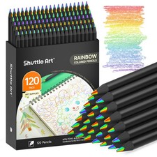 120 Pack Rainbow Pencils Bulk 7-in-1 Colored Pencils for Kids Adults