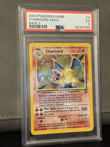 Charizard 004/130 Base Set 2 Holo PSA 5 Excellent Pokemon Card WOTC TCG Vintage
