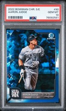 Aaron Judge 2022 Bowman Chrome Sapphire Edition Baseball Card #90 Graded PSA 10