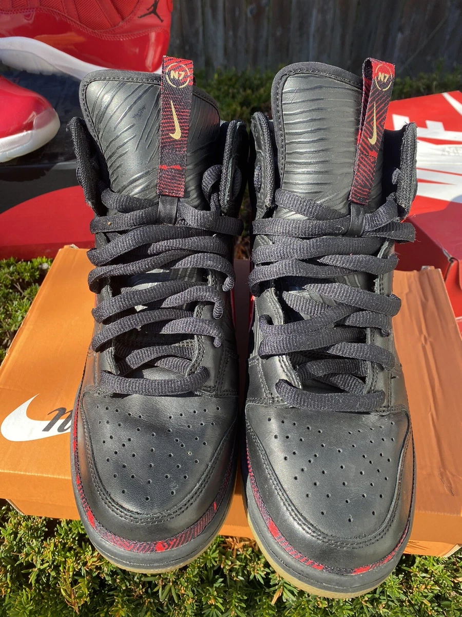 Nike Dunk Hi N7 Men s Sz 9 Black Red Gum AA1126 001 Supreme High PRM Premium