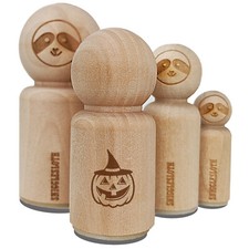 Pumpkin with Witch Jack-O'-Lantern Hat Halloween Rubber Stamp Stamping Planners