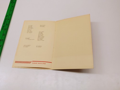 Vintage 1951 Cunard White Star Lines RMS Scythia Passenger List 1st Class  - Picture 7 of 7