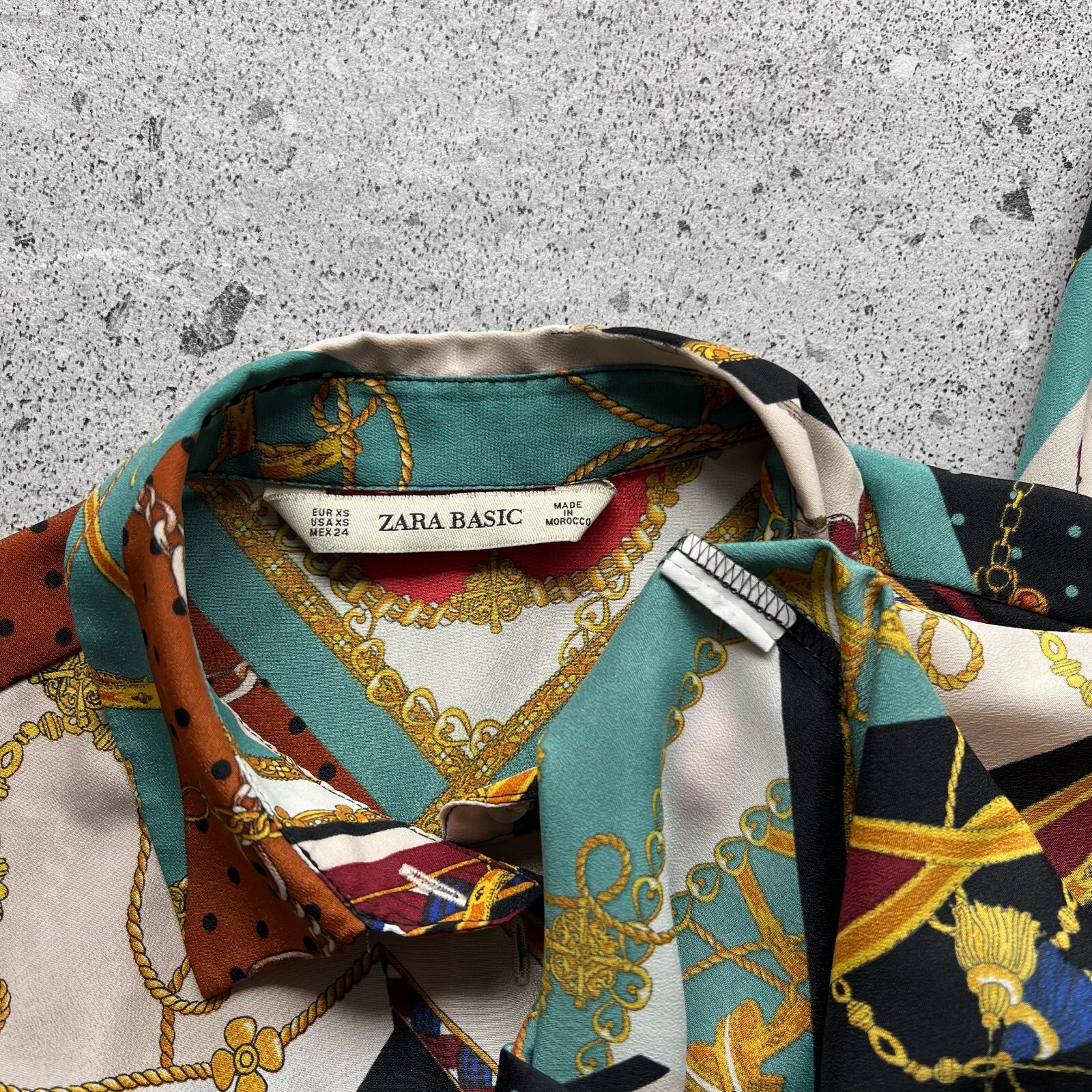 Zara Basic Chain Patchwork Print Scarf Flowing Bl… - image 10