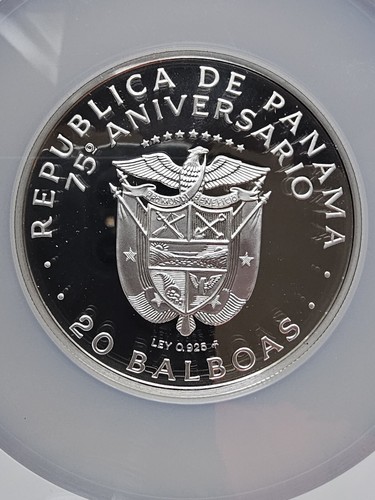 1978FM PANAMA INDÉPENDANCE 75ème ANN. SILVER S20B - NGC PF69 ULTRA CAMÉE POP 30/3 - Photo 4/4