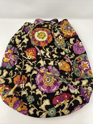 Retired VERA BRADLEY SUZANI Black Multicolored Floral Quilt  display picture 2