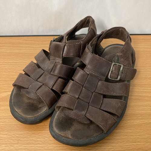 Teva Men's Size 8 US Camden Brown Leather Open Toe Fisherman Sandals Shoes 6532 - 第 1/9 張圖片